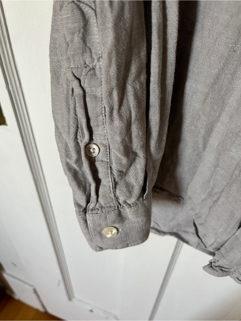Men’s light grey Frank + Oak buttondown shirt cotton / linen M - Picture 3 of 6